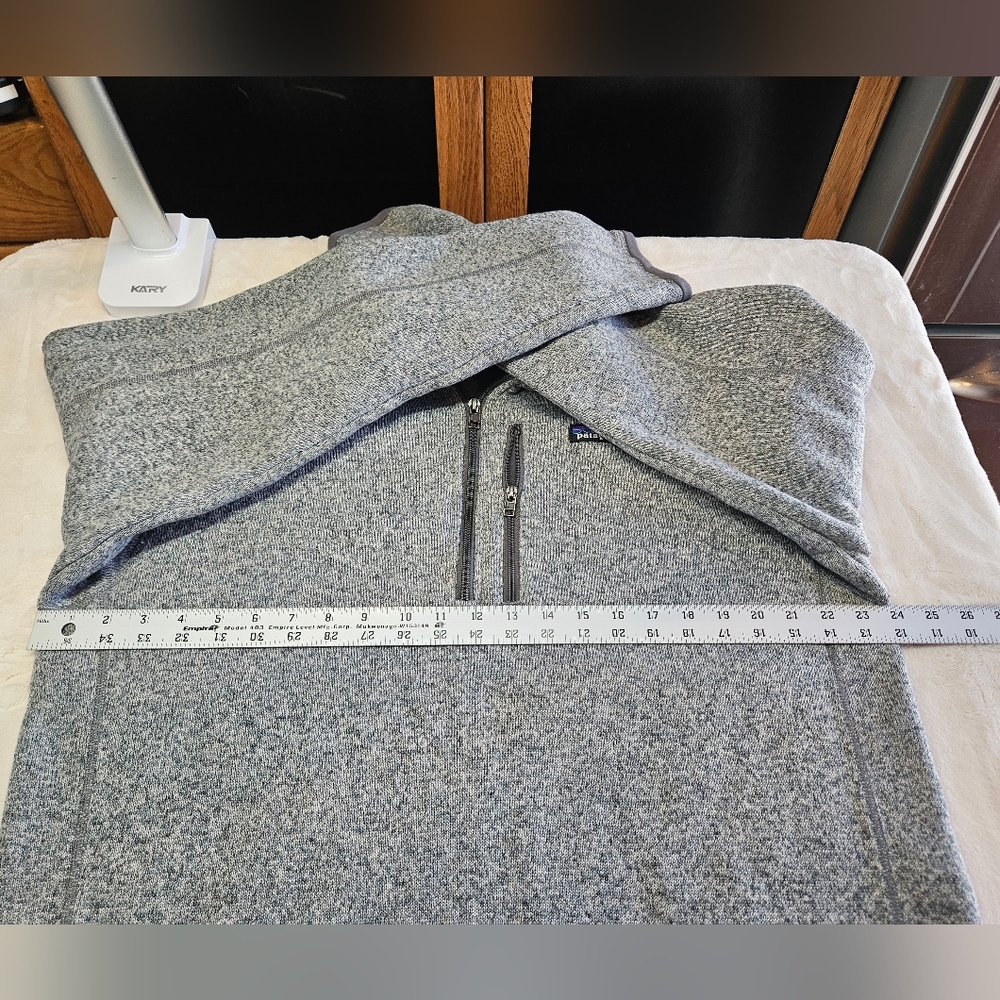 Patagonia Better Sweater Mens XL Heather Grey Quarter Zip Mock Neck 2 - Picture 2 of 7